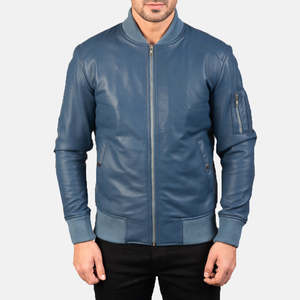 Blouson Bomber Réversible Bomia MA-1 en Cuir de Mouton Bleu, Col Montant, Patchwork, Fermeture Éclair, pour l'Automne, Taille XS, Revêtement ODM - Product Image 4