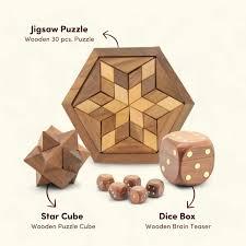 เกมปริศนา3D ทำด้วยมือไม้สุดหรู4ในหนึ่งเกมปริศนา3D ไม้ - Product Image 5