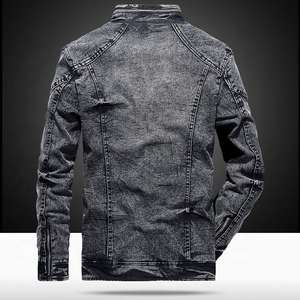 Veste en denim épaisse de style vintage intemporel pour hommes, vêtements d'extérieur en toile extensible robuste et confortable - Product Image 5