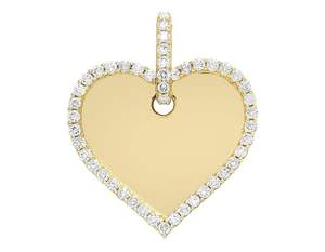 Pendentif en moissanite en forme de cœur simple, glacé, luxueux et mignon, or jaune VVS1, bijoux hip-hop - Product Image 4