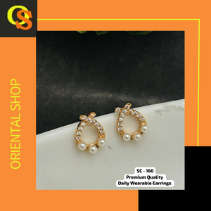 Juego de pendientes de calidad superior con piedra natural y juego de pendientes de metal dorado sólido para pendientes portátiles diarios - Product Image 3