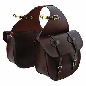 Bolsa de sillín de cuero genuino Premium de alta calidad, tipo de cintura alta para deportes ecuestres, bolsa de sillín de salto - Product Image 1
