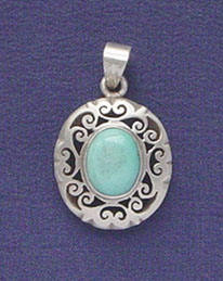 Colgantes de Plata de Ley 925 hechos a mano, diamantes turquesa, corazón, flor, números, patrones religiosos para regalo de fiesta, joyería - Product Image 3