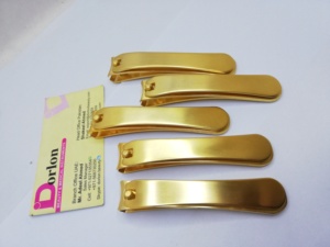 Matte Gold Plated <b>Nail</b> Cutter Stainless Steel Sustainable Quality <b>Nail</b> <b>Clipper</b> Custom Logo Manicure Pedicure Finger & <b>Toe</b> Cutter - Product Image 4