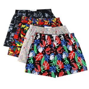 Custom Beach Shorts 100% Baumwolle Plaid atmungsaktive Herren Boxershorts mehrfarbige Packung Baumwolle Bedruckte Shorts sublimiert