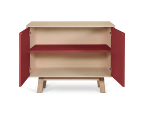 Modern Minimalist Dresser with <strong>2</strong> Door / Cabinet in Red for Home Furniture &amp; Hotel Bedroom &amp; Large Living Room Furniture - Product Image 3