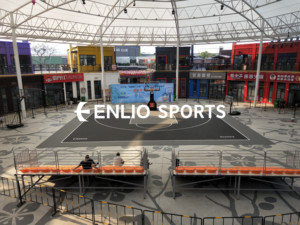 Dalles de sol extérieures en caoutchouc emboîtables, écologiques, imperméables, ignifuges, portables, pour le basketball, revêtement de sol sportif SES 4 cm - Product Image 6