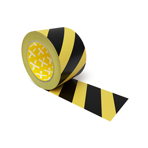 Longlife Low Duty - Nastro di Marcatura per Pavimenti, autoadesivo 75mm, Nero/Giallo, 2 rotoli per confezione - LGLD75-SG - Product Image 1