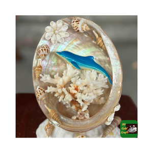 Esculturas de delfines y peces hechas a mano inspiradas en la orilla del mar/verano 2025 regalos de decoración de conchas marinas 99 DATOS dorados - Product Image 6