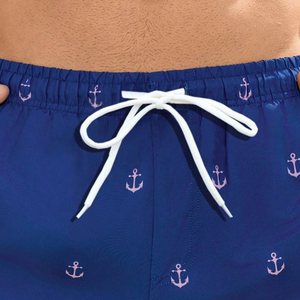 Short de bain respirant pour homme, imprimé ancre marine, avec cordon de serrage, taille mi-haute, séchage rapide, avec poches, taille XL - Product Image 4