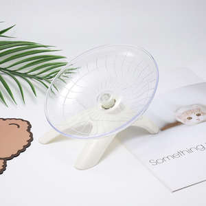 Roue de course pour hamster en plastique, jouet pour petits animaux avec plateau silencieux en forme de soucoupe volante - Product Image 3