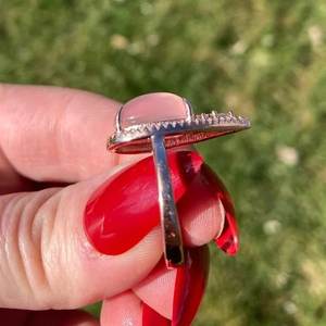 Anillo de Plata de Ley 925 sólida con piedra de cuarzo rosa para mujer, joyería de plata increíble para bodas, aniversarios y fiestas de cumpleaños - Product Image 4