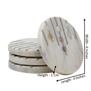 Natural Mop Mother of Pearl Bone Inlay <b>Coasters</b> Thickness 12 mm Premium Mother of Pearl <b>Coaster</b> <b>Set</b> Hotels & Restaurant - Product Image 6