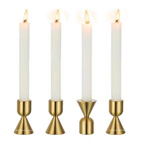 Bougeoir conique au design personnalisé en aluminium fini or pour la maison, mariage et décoration de Noël Bougeoirs de 22 mm - Product Image 1