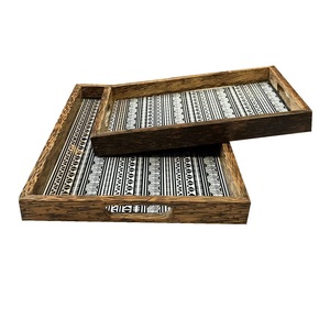 Plateau en bois rectangulaire pour décoration de table de fête de mariage utilisation de service de restauration plateau de service en bois écologique - Product Image 6