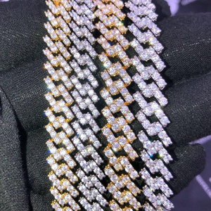 Pulsera de moda Hip Hop elegante para hombre, Plata de Ley 925, eslabón cubano, cadena pesada de diamantes cultivados en laboratorio, brazaletes de joyería fina - Product Image 3