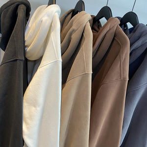 H5517 fabricante de ropa suministro al por mayor personalizado 360 Gsm polar forrado sudaderas con capucha de gran tamaño botón cuello sudaderas con capucha - Product Image 5