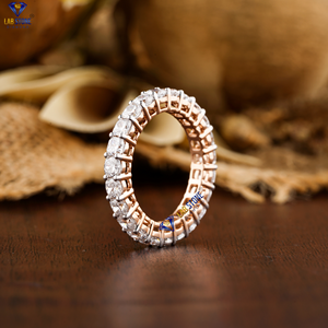 3.45 TDW Bague en diamant de laboratoire taillé sur coussin en or rose 18 carats pour fiançailles ou mariage Bijoux HPHT/CVD - Product Image 3