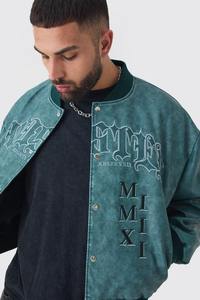 Chaqueta universitaria de cuero Vintage de chenilla bordada a la moda de nuevo estilo 2024 para hombre, chaqueta universitaria de talla grande personalizada - Product Image 3