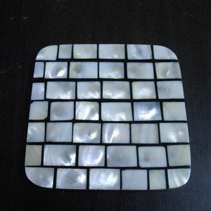 ชุดที่รองแก้วเปลือกหอยมุกเปลือกหอยทะเลงานแฮนด์เมดปลอดภัยสำหรับอาหารงานฝีมือทำจากเรซิ่นเสิร์ฟชาและกาแฟ - Product Image 1