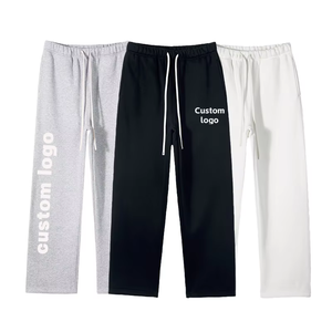 Pantalon de survêtement décontracté pour homme, taille élastique avec cordon de serrage, impression de logo personnalisé, en coton respirant, idéal pour l'automne - Product Image 1