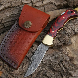 Cuchillo de cocina de hoja fija de acero Damasco de alto carbono Mango de madera de 12 pulgadas Grado industrial personalizable Hecho en Pakistán - Product Image 4