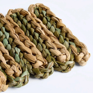 Accesorios de comedor con estilo, posavasos de jacinto de agua, Mantel Individual tejido a mano con borde ondulado - Product Image 5