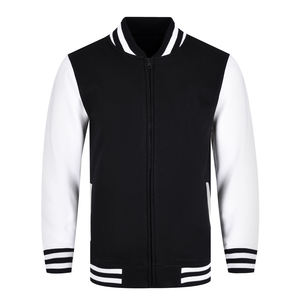 Blouson de baseball universitaire avec logos brodés sur mesure pour hommes Bomber léger et décontracté à boutons coupe ajustée Vente en gros OEM uni - Product Image 5