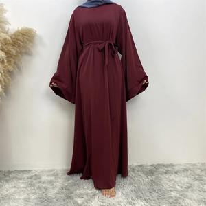 Robe modeste pour femmes Abaya Khimar manches chauve-souris Burqa Caftan Robe mignon Style islamique arabe motif solide vêtement de prière turquie - Product Image 5