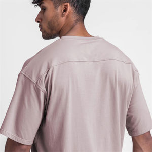 Camiseta de entrenamiento físico personalizada para hombre, cuello redondo, ajuste Regular, manga corta, 100% algodón, secado rápido, transpirable para culturismo de verano - Product Image 2