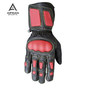 Équipement de moto de marque Aifran personnalisé : Gants de course en cuir de vache avec glissières de paume amortissantes et support de poignet - Product Image 4