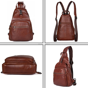 Unisex Leather Office Backpack Customized Logo Waterproof Laptop Sleeves Casual Travel Factory Supply - Product Image 3