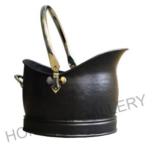 Cubo de carbón de accesorios de chimenea de hierro de metal con estilo nuevo de alta calidad con acabado negro mate a precio barato de la India - Product Image 3