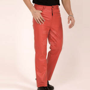 Pantalons en cuir pour hommes de qualité supérieure, légers, respirants, couleur unie, logo personnalisé, décontractés, taille mi-haute, streetwear d'hiver, vente chaude - Product Image 5