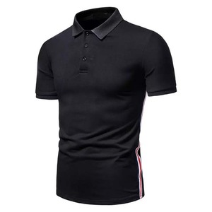 Polo de manga corta para hombre, camisa de cuello alto liso de 2023 poliéster y 50% Algodón con logotipo OEM personalizado, venta al por mayor de fábrica, verano, 50% - Product Image 3