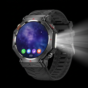 Montre connectée ronde Sower KC91, écran IPS 1,39 pouce, GPS, étanche, montre de sport avec lampe torche pour hommes et femmes - Product Image 1
