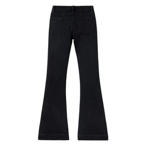 กางเกงยีนส์ทรงตรงเอวกลางสำหรับผู้หญิง สวมใส่สบาย ทันสมัย สีดำ ผ้ายืด ทรงเข้ารูป สไตล์สตรีทแวร์ ล้างสีแบบสโตนวอช มี 5 กระเป๋า - Product Image 2