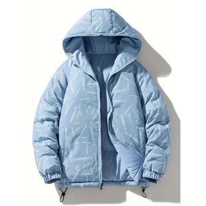 Veste matelassée double face à capuche pour homme, manteau polaire chaud à bulles, vêtements d'extérieur par temps froid, veste matelassée sur mesure - Product Image 1