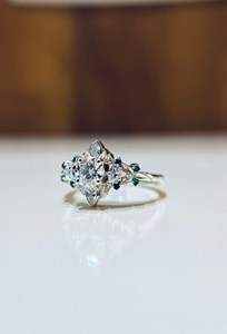 Formas florales Moissanite original Multi formas corte diamante racimo anillo 925 Plata boda compromiso moda novias regalo - Product Image 3