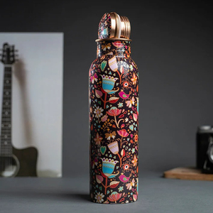 Botella de agua de cobre al por mayor, alto aislamiento térmico, atractivo diseño deportivo, fuerte tapa de material a prueba de fugas, beneficios para la salud - Product Image 2