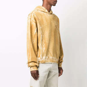 Sudadera extragrande de invierno de algodón personalizable con acabado de lavado ácido - Product Image 2