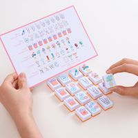 Tuiles de Mahjong Américaines Superposées Orange Personnalisables en Mélamine, Thème Floral Parfum Printanier de Luxe Moderne, Mahjong de Table en Cristal