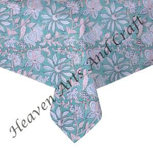 Mantel cuadrado de lujo y estampado de bloques a mano de 120 pulgadas para decoraciones de boda para eventos manteles de India Jaipur - Product Image 4