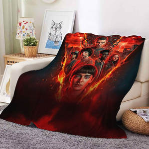 <span class=keywords><strong>Nueva</strong></span> Manta de Franela Suave y Acogedora con Diseño de Stranger <span class=keywords><strong>Things</strong></span>, Color Gris Claro, Venta al Por Mayor - Product Image 1