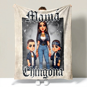 Productos más vendidos 2024 diseño personalizado <span class=keywords><strong>Mama</strong></span> <span class=keywords><strong>Chingona</strong></span> Chicana Mom Chibi Style Latina Día DE LA MADRE suave tejido 50x60 manta de tiro - Product Image 1