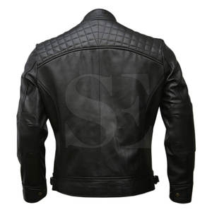 Nouveauté 2025 veste de moto en cuir véritable veste de motard noir dernière conception hommes veste - Product Image 3