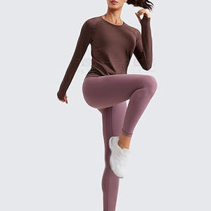 เสื้อโยคะ2024แขนยาวทรงหลวมเสื้อโยคะระบายอากาศได้ดีน้ำหนักเบาผลิตจากปากีสถานสำหรับฤดูร้อน - Product Image 3