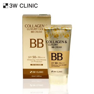 3W Clinic Luxury Gold BB Cream 50ml Base Trucco al Collagene Sbiancante e Illuminante CC Cream per il Viso Certificato Halal - Product Image 1