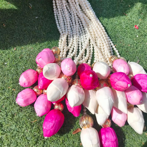 Sola bois Lotus guirlande perles pour mariages indiens événements tenture murale décor pour Pellikooturu Seemantham Diwali maison décorative - Product Image 1