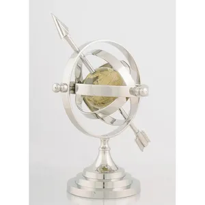 Sphère armillaire en aluminium Ornement de table décoratif Globe céleste Modèle Vintage Style Home Decor Office Desk Accessories - Product Image 5